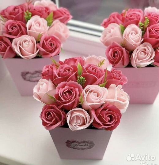 Букет из мыльных роз