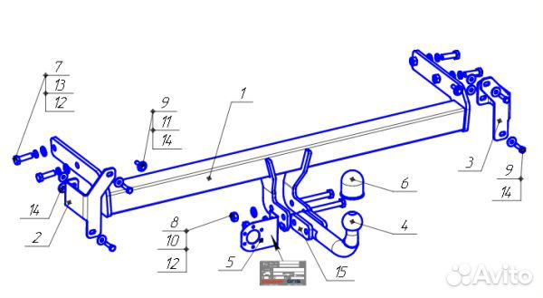 Фаркоп Киа (Kia) Sportage IV рестайл 2018