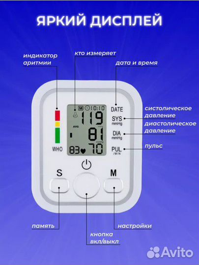 Тонометр автоматический электронный для измерение