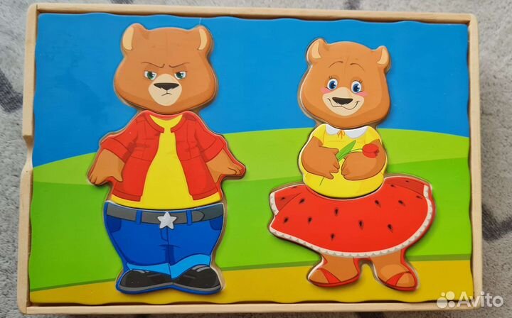 Развивающие деревянные игрушки пазл