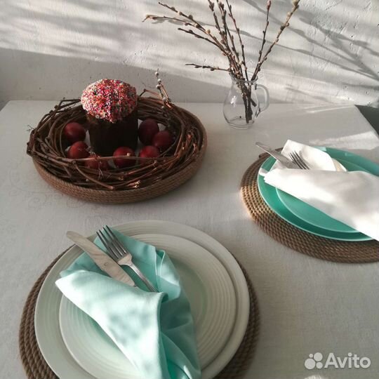 Сервировочные салфетки, плейсматы из джута