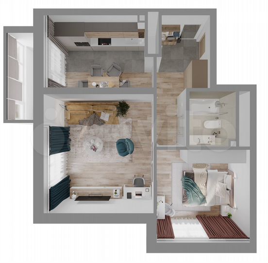 2-к. квартира, 53,8 м², 3/25 эт.