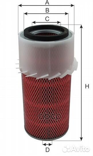 Фильтр воздушный, первичный, ребристый case/CAS