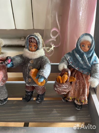 Ватные елочные игрушки СССР