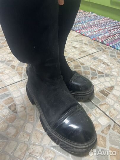 Замшевые сапоги 36