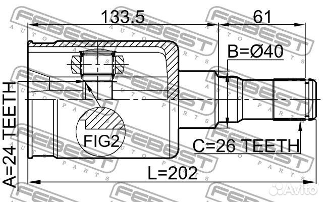 Шрус внутренний 24x40x26