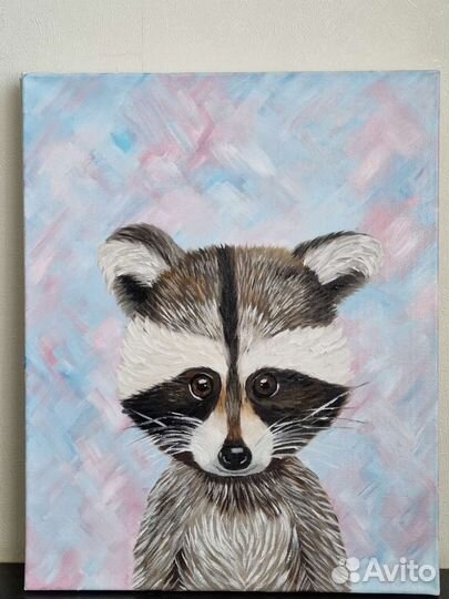 Картина маслом енот