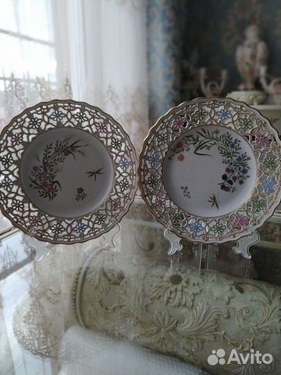 Тарелки прорезной фарфор,Meissen