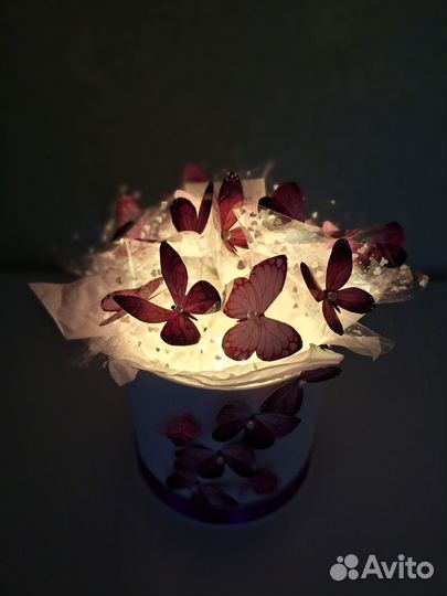 Светящийся букет из бабочек