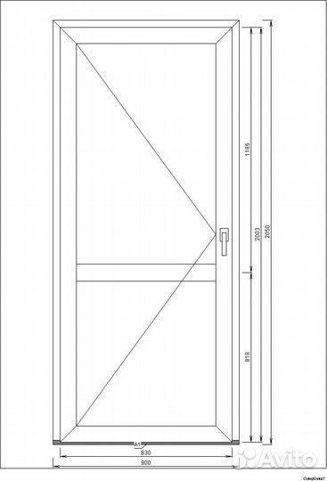 Дверь пластиковая 900х2000