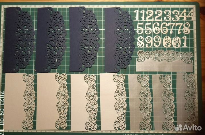 Синий набор вырубок для альбома.Скрапбукинг