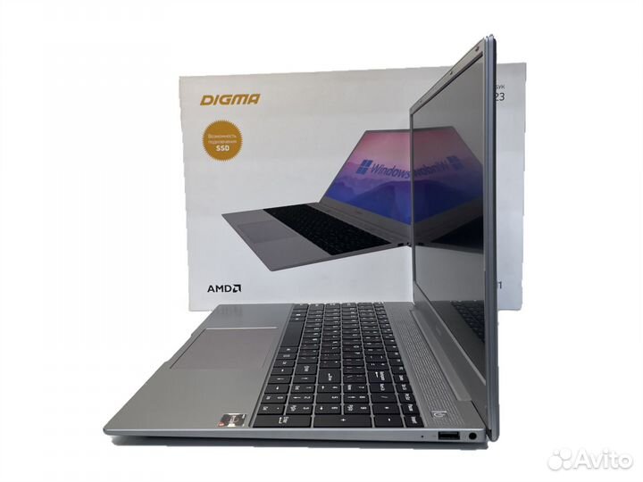 Ноутбук Digma Ryzen3 3200U/8Gb/SSD512Gb/15.6 IPS