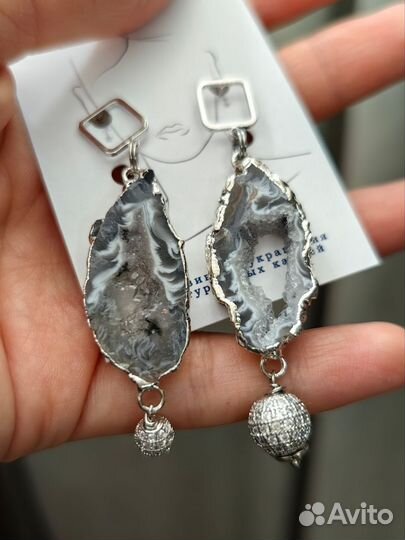 Серьги агат