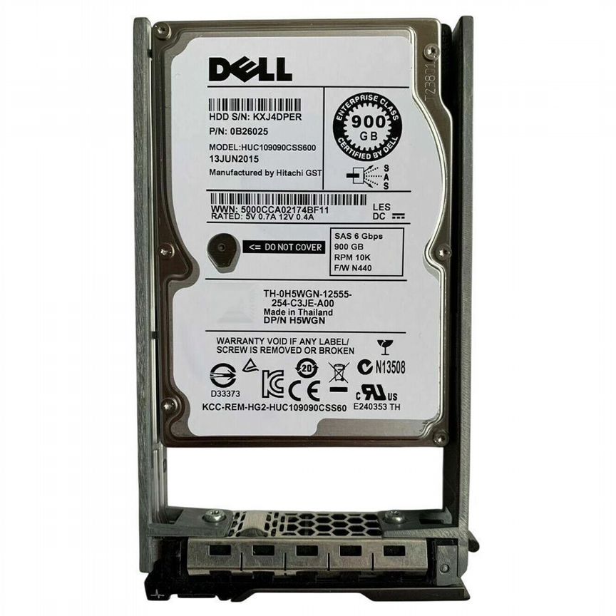 [H5WGN] Жесткий Диск Dell 900gb Sas 2,5" H5wgn