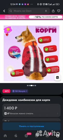 Дождевик для средней собаки