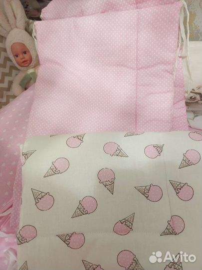 Двусторонние бортики, новое постельное и простынь