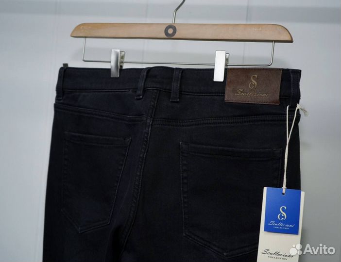 Мужские черные джинсы с начесом