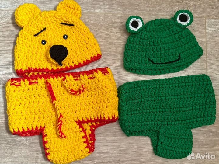 Вызанные костюмы для фото малышей