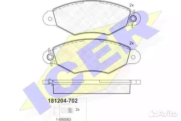 Колодки передние renault citroen peugeot nissan ic
