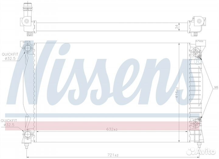 Радиатор охлаждения двс audi A4 B6 (2001) A4 1.8 T