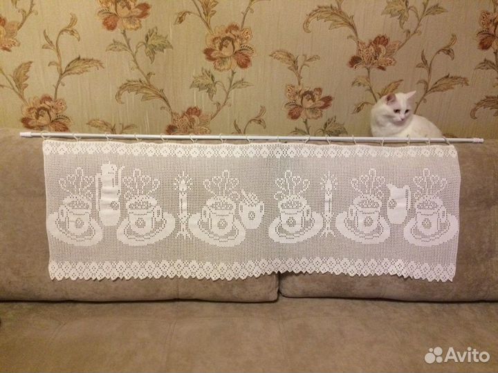 Занавеска связанная крючком