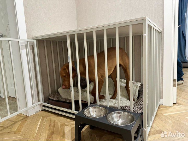 Клетка для собак антивандальная в белом цвете