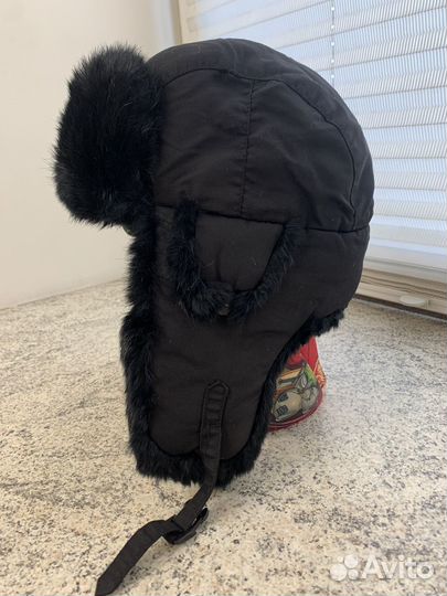 Детская зимняя меховая шапка ушанка 55-56