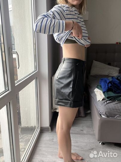 Шорты экокожа