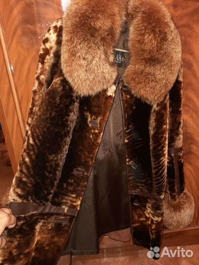 Шуба мутоновая с отделкой