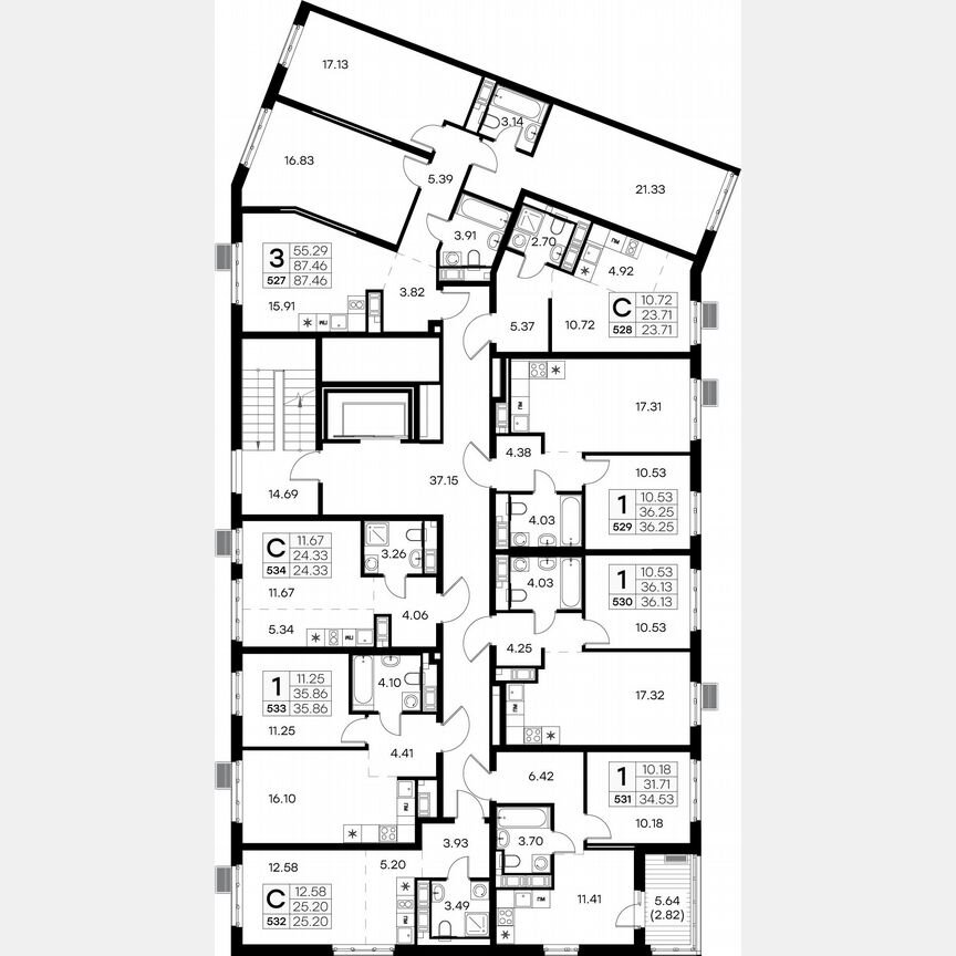 3-к. квартира, 91,1 м², 4/9 эт.