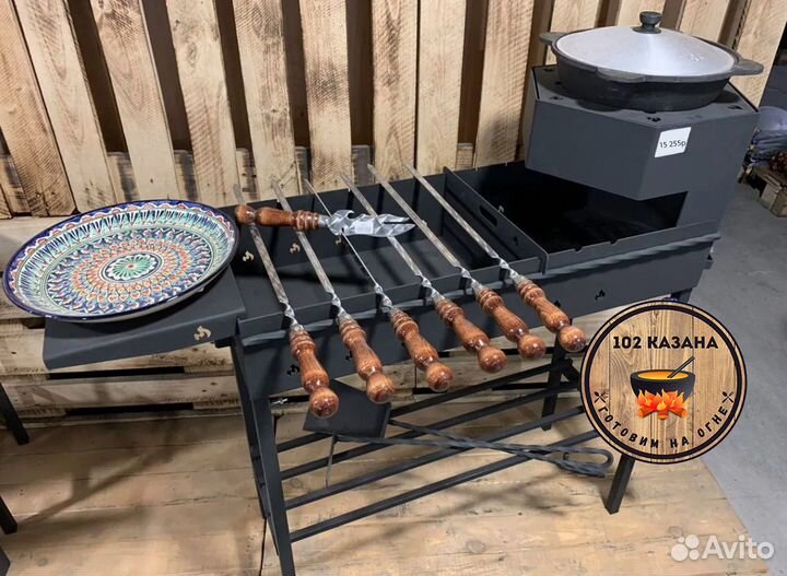 Мангал с печью под казан