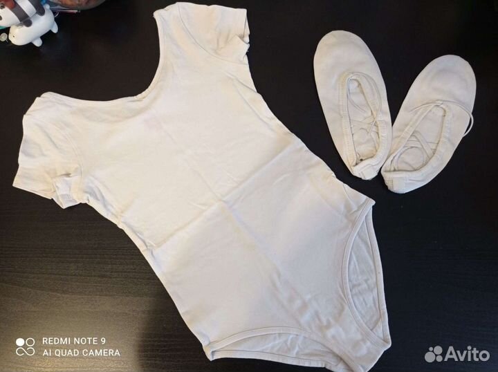 Купальник гимнастический р. 128, балетки р. 34