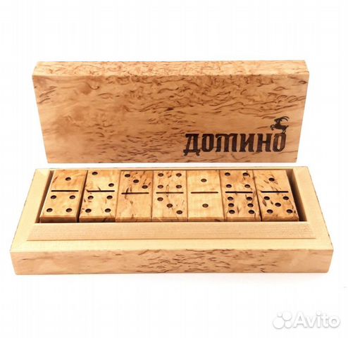 Деревянное домино из карельской берёзы
