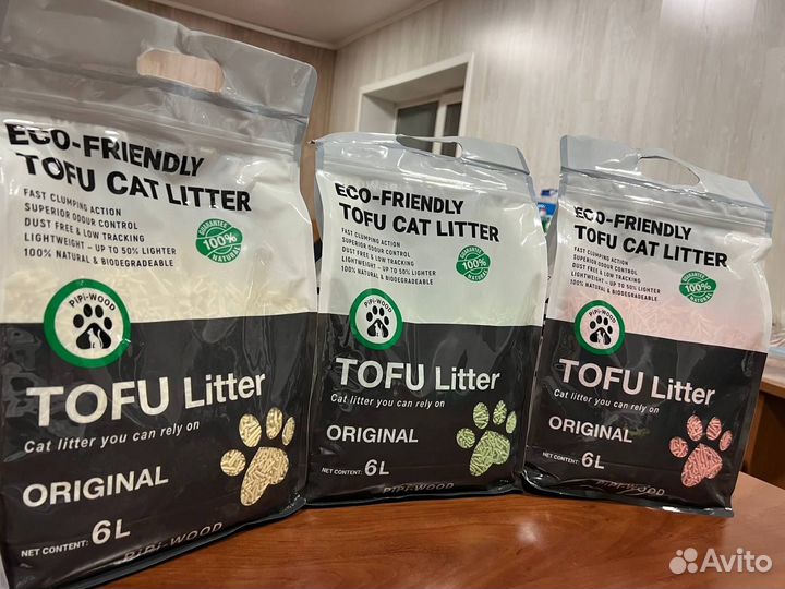 Наполнитель для кошек тофу 2,5 кг tofu