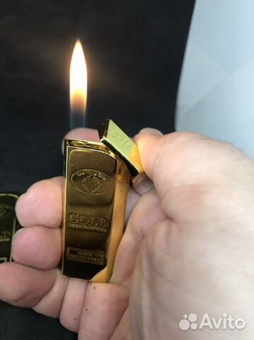 Зажигалка в виде слитка золото металл