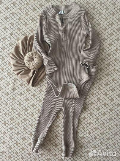 Костюм в рубчик на девочку и чалма на голову