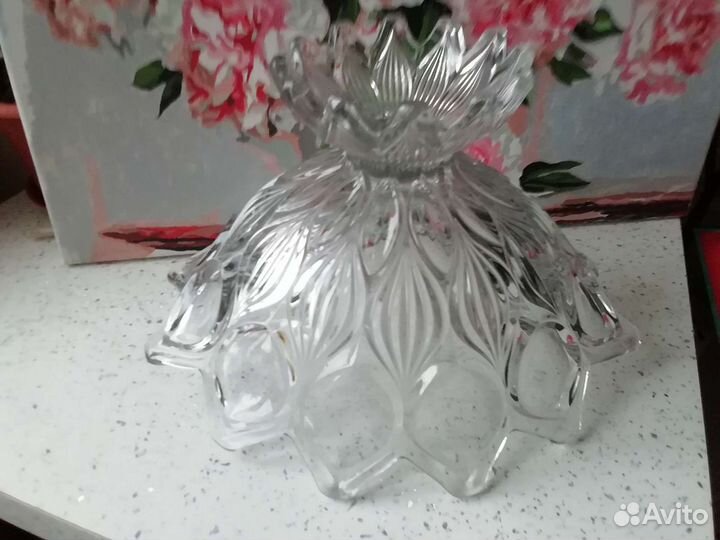 Ваза для фруктов, конфет, богемское стекло