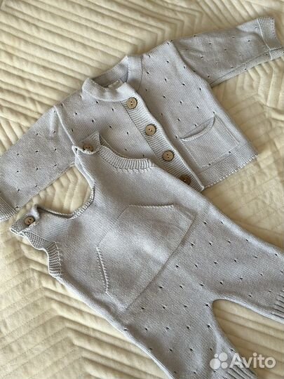 Вязаный костюм для новорожденного 56