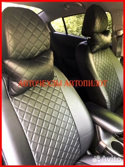 Чехлы Автопилот Kia Cerato 1 из экокожи чёрные