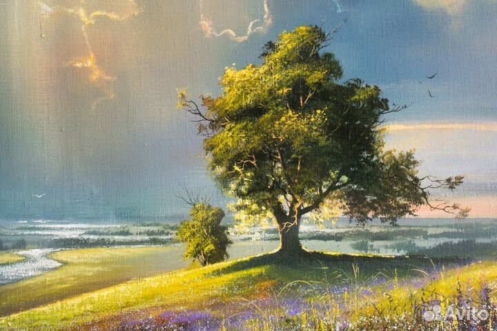 Картина ''небесная сила'' акрил 50x70cм. Живопись