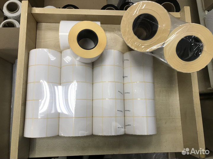 Термоэтикетки эко 75х120 58х40 белые все размеры