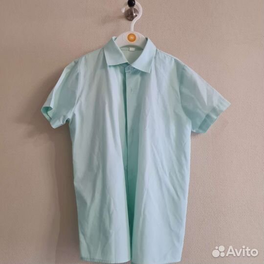 Рубашка школьная мятная