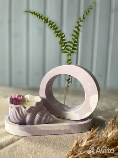 Ваза для цветов маленькая вазочка со свечой набор