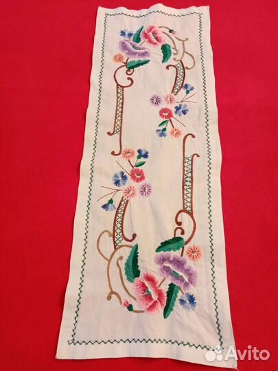 Льняной винтажный накомодник. Салфетка