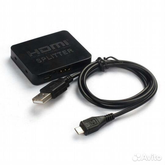 Hdmi splitter 1x2 (сплиттер) питание от USB 2k-4k