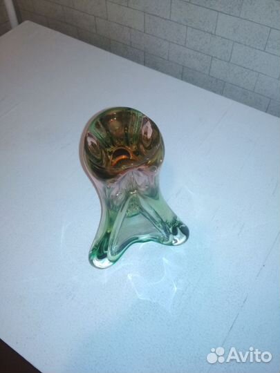 Ваза для цветов цветное стекло СССР