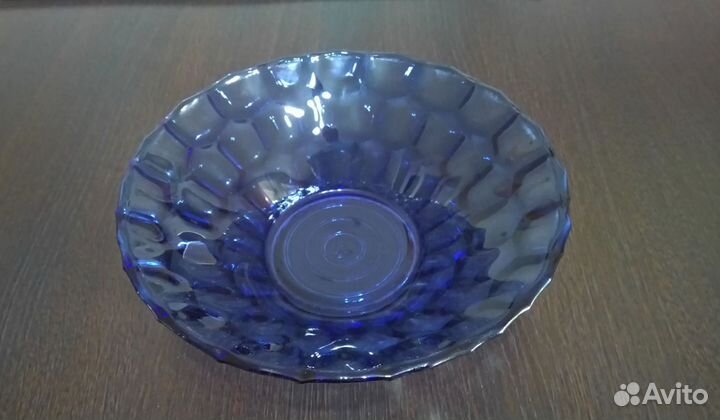 Салатник из синего стекла СССР