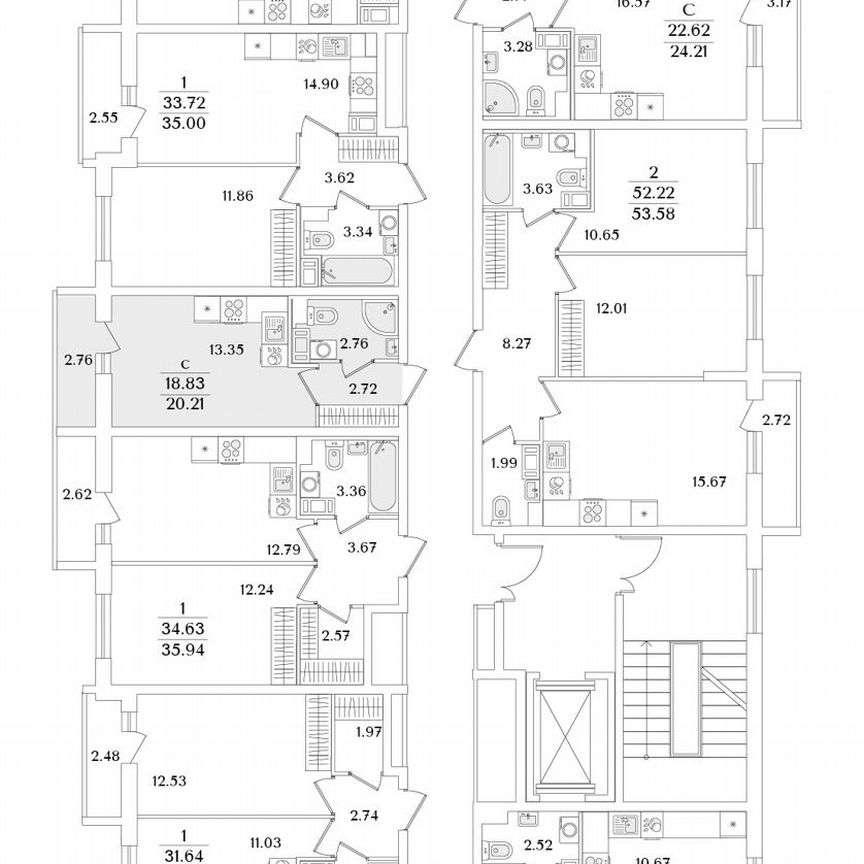 Квартира-студия, 20,2 м², 6/9 эт.