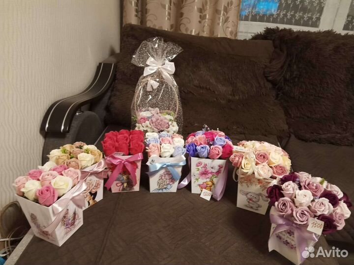 Букеты из мыльных роз