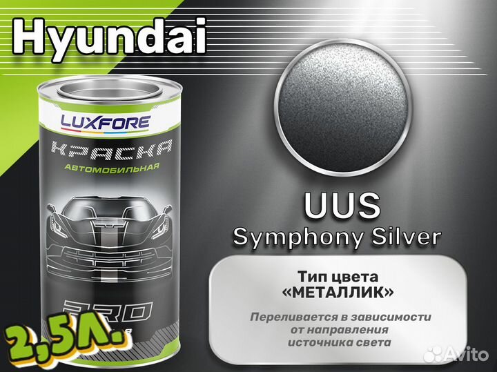 Краска Luxfore 2,5л. (Hyundai UUS Symphony Silver)